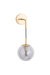 Globe Smoked Glass Hanging Wall Light One Size - Brass - Brass