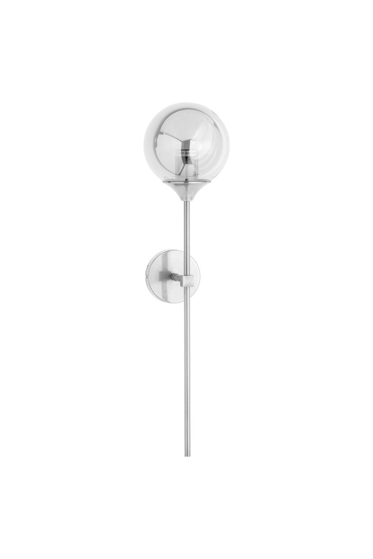 Globe Smoked Glass Sconce One Size - Silver - Silver
