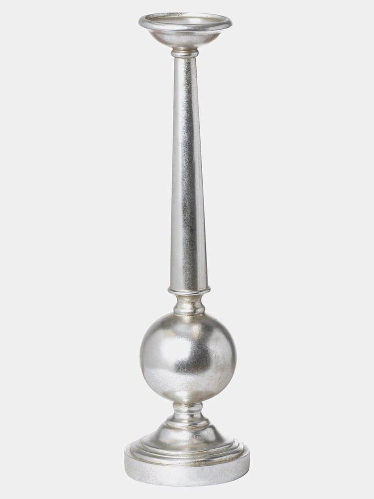 Hill Interiors Candle Stick (Silver) (33cm x 5cm x 5cm) - Silver