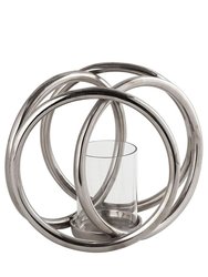 Hill Interiors Farrah Collection 4 Ring Pillar Candle Holder (Silver) (One Size) - Silver