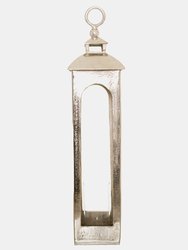 Hill Interiors Farrah Collection Cast Aluminum Candle Lantern - Silver
