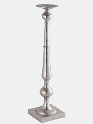Hill Interiors Farrah Collection Dinner Candle Holder (Silver) (68cm x 17cm x 17cm) - Silver