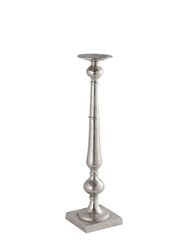 Hill Interiors Farrah Collection Dinner Candle Holder (Silver) (78cm x 17cm x 17cm) - Silver