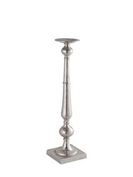 Hill Interiors Farrah Collection Dinner Candle Holder (Silver) (78cm x 17cm x 17cm)