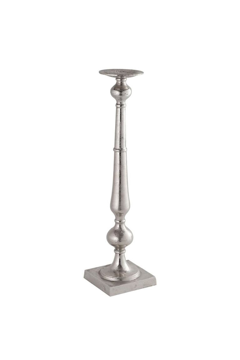 Hill Interiors Farrah Collection Dinner Candle Holder (Silver) (78cm x 17cm x 17cm)