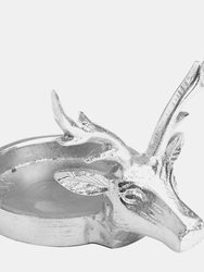 Hill Interiors Farrah Collection Stag Candle Holder (Silver) (One Size) - Silver