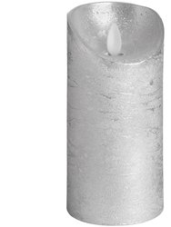Hill Interiors Flickering Flame LED Wax Candle (Silver) (3 x 4in)