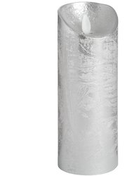 Hill Interiors Flickering Flame LED Wax Candle (Silver) (3 x 6in)