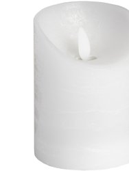 Hill Interiors Flickering Flame LED Wax Candle (White) (3 x 6in) - White