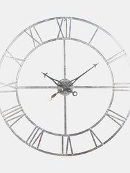 Hill Interiors Foil Skeleton Wall Clock (Silver) (Small) - Silver