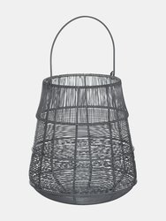 Hill Interiors Glowray Conical Lantern (Gray/Silver) (25cm x 22cm x 22cm) - Gray/Silver