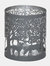 Hill Interiors Glowray Stag In Forest Candle Lantern (Gray/Silver) (20cm x 12cm x 12cm) - Grey