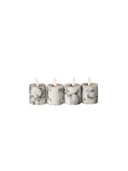Hill Interiors Luxe Collection Marble Effect Electric Candle - White/Black