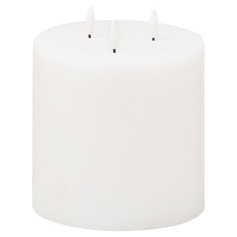 Hill Interiors Luxe Collection Natural Glow 3 Wick Electric Candle (White) (15cm x 15cm x 15cm)