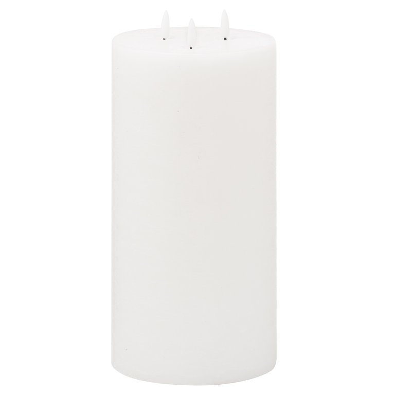 Hill Interiors Luxe Collection Natural Glow 3 Wick Electric Candle (White) (15cm x 15cm x 15cm) - White