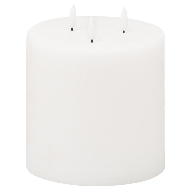 Hill Interiors Luxe Collection Natural Glow 3 Wick Electric Candle (White) (30cm x 15cm x 15cm)