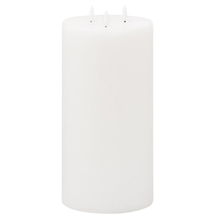 Hill Interiors Luxe Collection Natural Glow 3 Wick Electric Candle (White) (30cm x 15cm x 15cm) - White