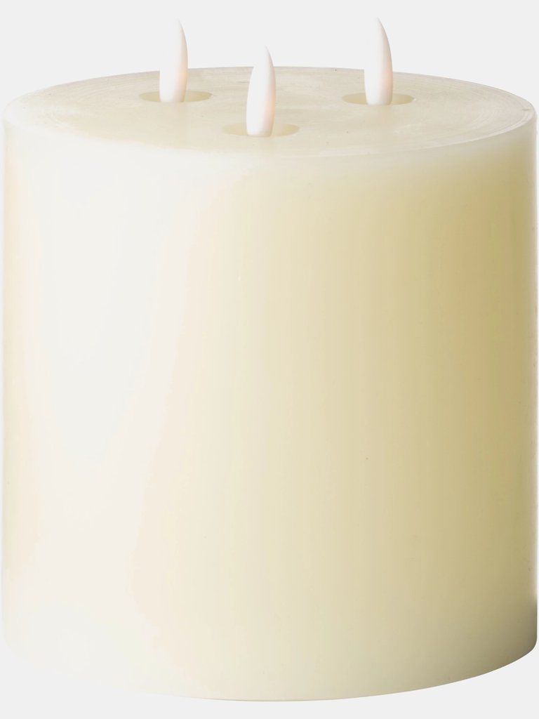 Hill Interiors Luxe Collection Natural Glow 6 x 6 LED Ivory Candle (Ivory) (One Size)