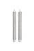 Hill Interiors Pair Of Silver Luxe Flickering Flame LED Wax Dinner Candles (Silver) (One Size) - Silver