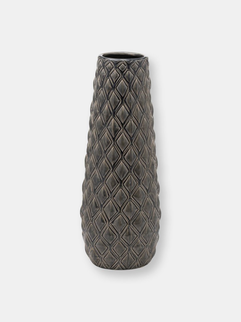 Hill Interiors Seville Collection Alpine Vase (Gray) (36cm x 14cm x 14cm) - Gray