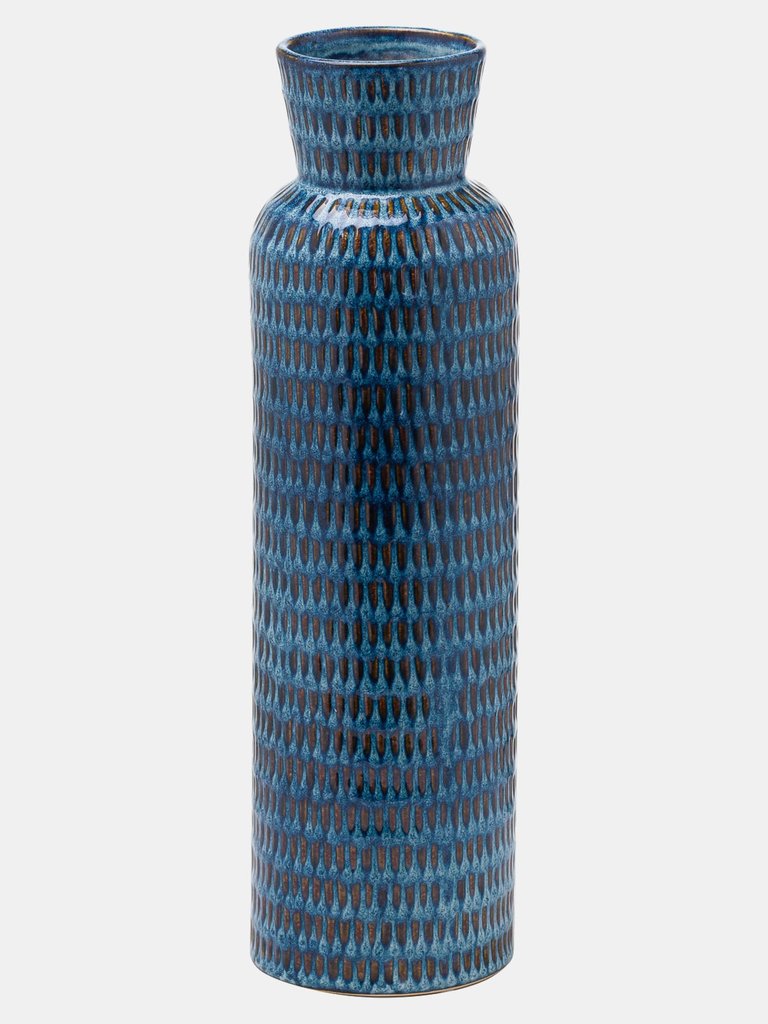 Hill Interiors Seville Collection Flute Vase - Blue