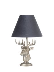 Hill Interiors Stag Table Lamp (UK Plug) - Silver/Gray