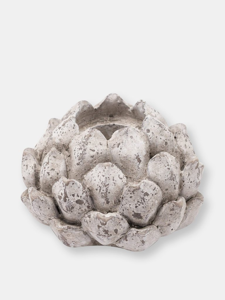 Hill Interiors Stone Effect Acorn Candle Holder (Stone) (10cm x 14cm)