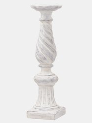 Hill Interiors Twisted Candle Stick (White) (51cm x 14cm x 14cm) - White