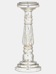 Hill Interiors Victorian Mercury Effect Candle Holder (Silver) (41cm x 13cm x 13cm) - Silver