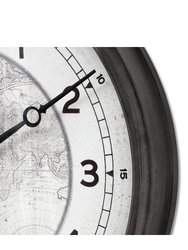 Hill Interiors World Map Clock (White/Black) (One Size)