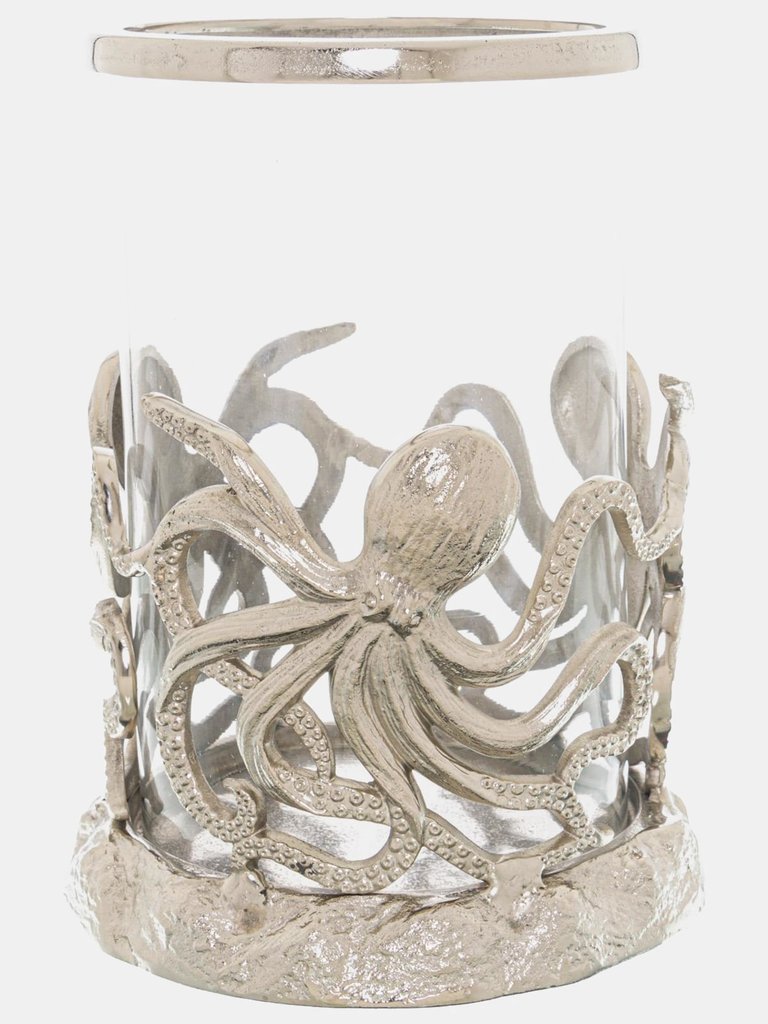 Hurricane Octopus Candle Holder - One Size - Silver