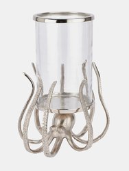 Hurricane Octopus Candle Lantern - 47cm x 38cm x 35cm - Silver