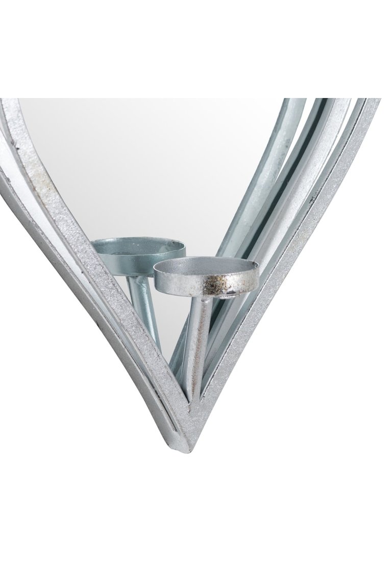 Large Mirrored Heart Candle Holder (L)