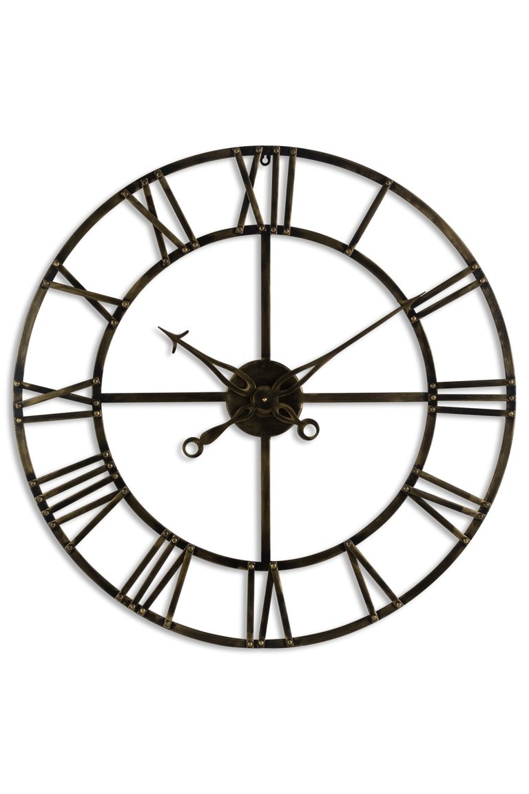 Large Skeleton Clock - Brass