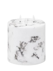 Luxe Collection Marble Effect 3 Wick Electric Candle - White/Black - 15cm x 15cm x 15cm