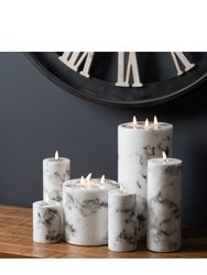 Luxe Collection Marble Effect 3 Wick Electric Candle - White/Black - 15cm x 15cm x 15cm