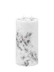 Luxe Collection Marble Effect 3 Wick Electric Candle - White/Black - 15cm x 15cm x 15cm - White/Black
