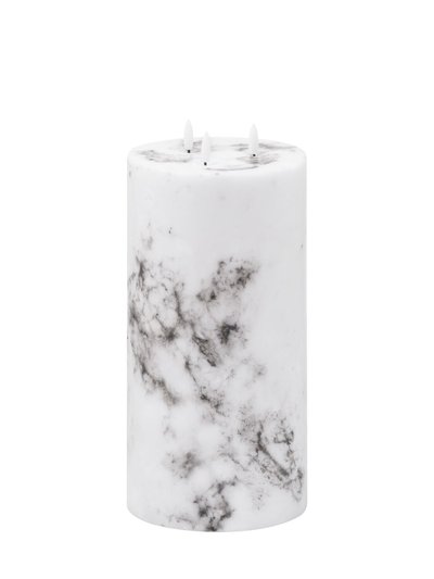 Hill Interiors Luxe Collection Marble Effect 3 Wick Electric Candle - White/Black - 15cm x 15cm x 15cm product