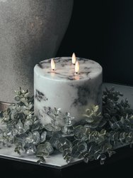 Luxe Collection Marble Effect 3 Wick Electric Candle - White/Black - 15cm x 15cm x 15cm