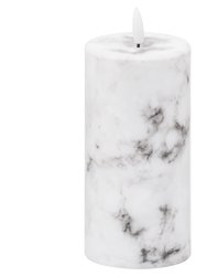 Luxe Collection Marble Natural Glow Electric Candle - White/Black - White/Black