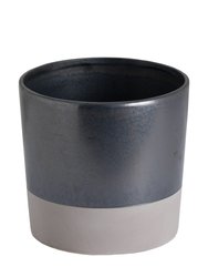 Metallic Ceramic Planter - L - Gray