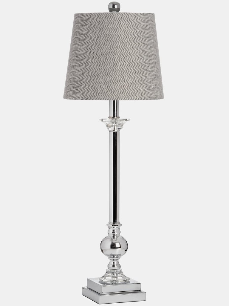 Milan Chrome Metal Table Lamp - Gray/Clear/Silver