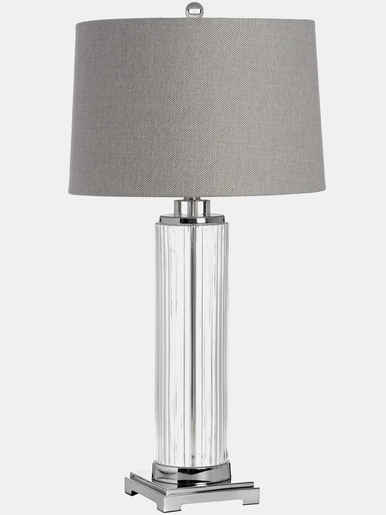 Roma Glass Table Lamp - Gray/Clear/Silver
