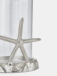 Silver Starfish Candle Lantern - 33cm x 26cm x 26cm