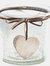 Smoked Midnight Heart Charm Candle Holder - Smoke/Transparent - 15cm x 16cm x 16cm - Smoke/Transparent