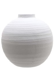 Tiber Ceramic Matte Vase - 36cm x 36cm x 36cm - White