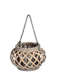 Wicker Basket Lantern - Brown