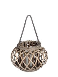Wicker Basket Lantern - Brown