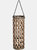 Wicker Lantern With Glass Hurricane