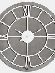 Williston Wall Clock - Silver/Gray - 60cm x 5cm x 60cm - Silver/Gray